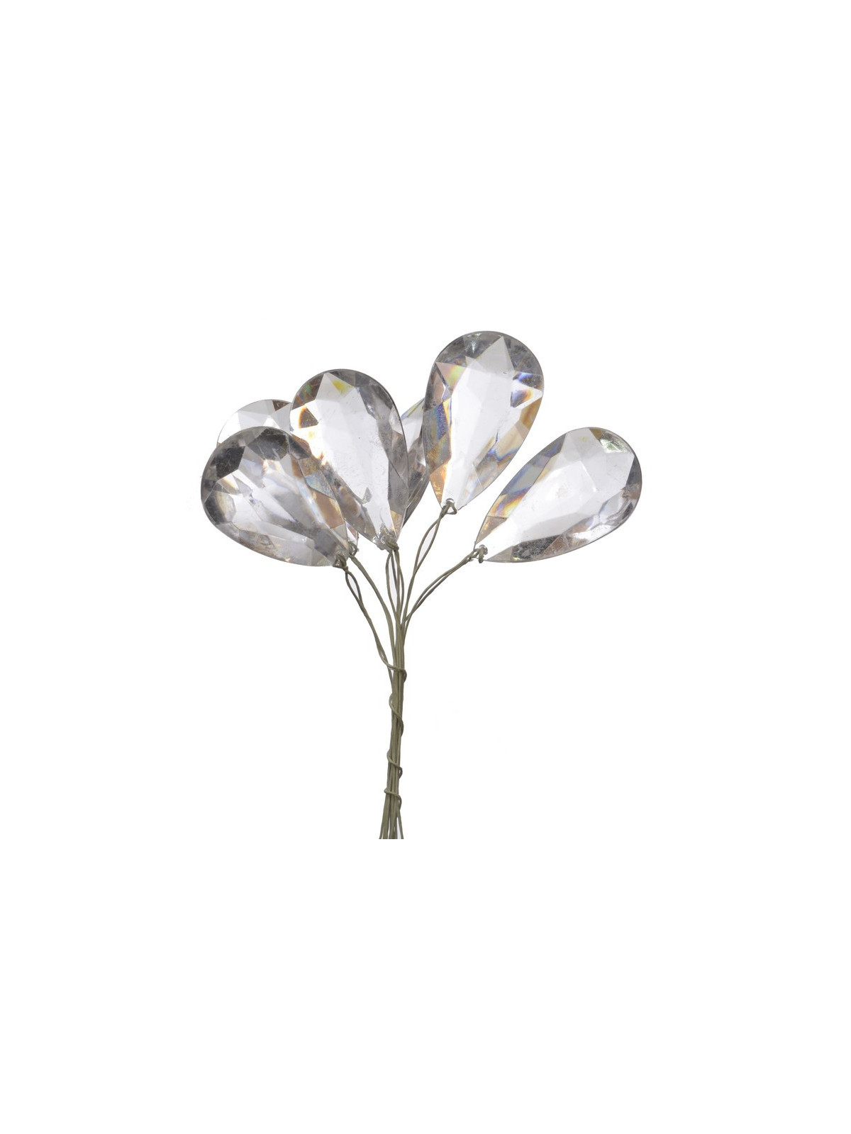 PĘCZEK BRYLANTY KRYSZTAŁY AKRYL 6szt 14CM  / 2411