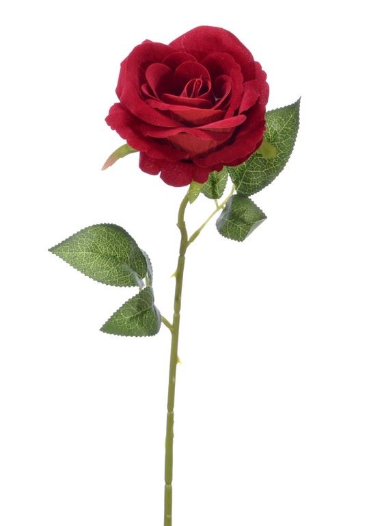 RÓŻA POJEDYŃCZA WELUR 50CM RED