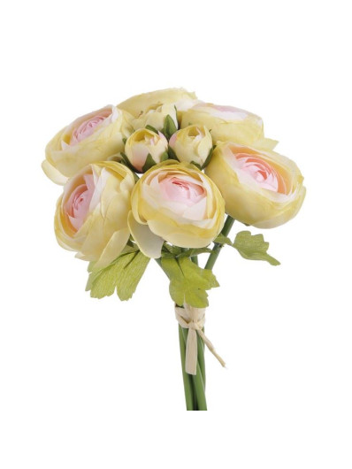 RANUNNCULUS BUKIET X9 24CM CREAM GREEN PINK