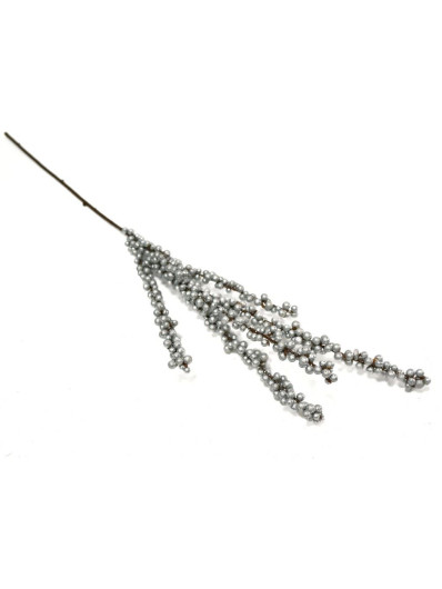 GAŁĄZKA Z DROBNYMI KULECZKAMI 81CM SILEVER GREEN