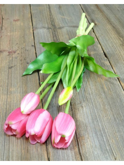 TULIPAN x5 BUKIET GUMA 38CM BEAUTY PINK