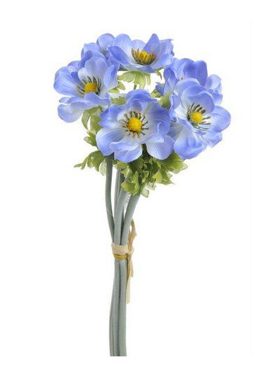 ANEMON PĘCZEK 6 KWIATÓW 33CM BLUE