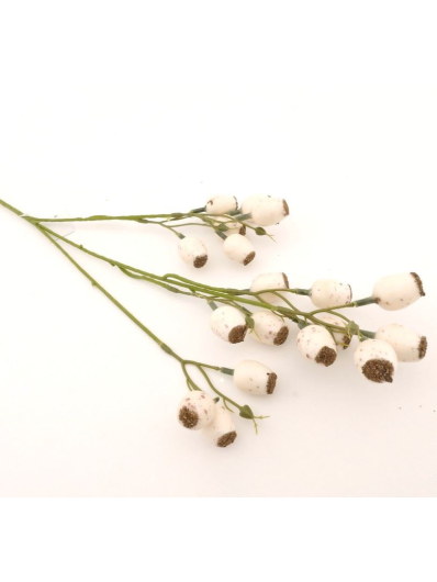 GAŁĄZKA OWOCÓW RÓŻY 68CM WHITE CREAM