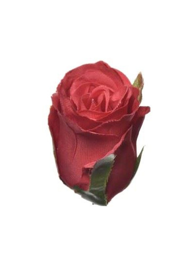 RÓŻA W PĄKU GŁÓWKA 6CM SUN412 RUBIN