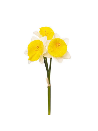 NARCYZ ŻONKIL 3 KWIATY 40CM LZQ002 WHITE YELLOW