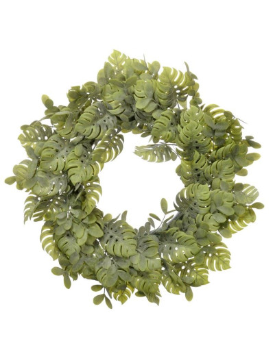 WIANEK DROBNY LIŚĆ MONSTERA  50CM POWDER GREEN