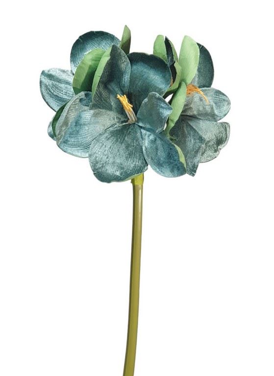 AMARYLIS VELVET 76CM 3 KWIATY + PĄK MINT GREEN