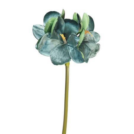 AMARYLIS VELVET 76CM 3 KWIATY + PĄK MINT GREEN