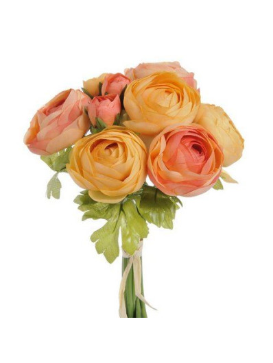 RANUNNCULUS BUKIET X9 24CM ORANGE YELLOW