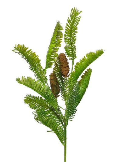 GAŁĄZKA ŚWIERKOWA Z SZYSZKAMI 50CM GREEN