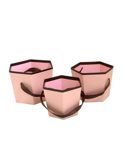 FLOWERBOX – OSŁONKA KOMPLET 3SZT. POWDER PINK BR.