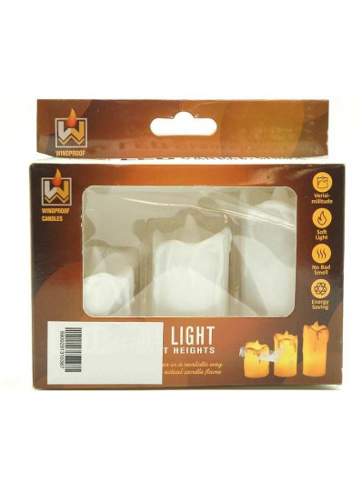 ŚWIECZKI LED Z BATERIAMI 6CM 7 CM 8,5CM WHITE