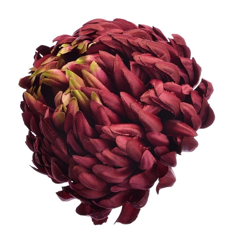 Chryzantema głowa 15cm ART037 burgundy/green