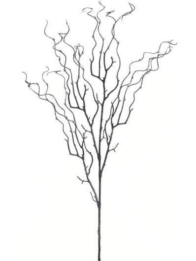 GAŁĄZKA W BROKACIE 124CM XKLM005 BLACK SILVER