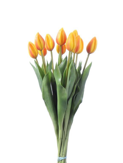 TULIPAN POJEDYNCZY GUMOWANY 42CM YELLOW ORANGE