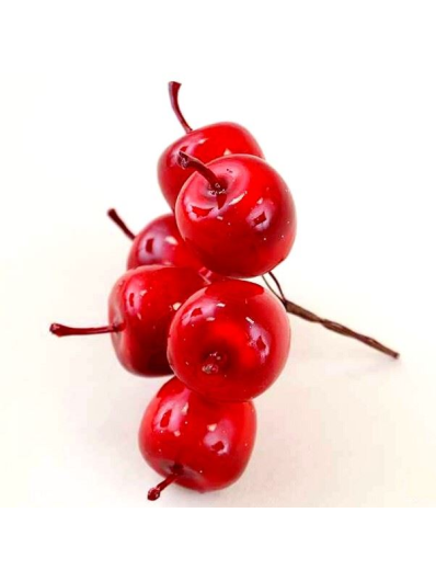 JABŁKA NA DRUCIKU 3,5CM 6SZT W PĘCZKU - RED