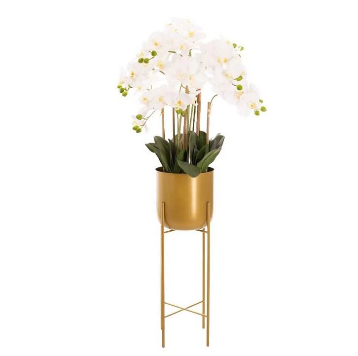 STORCZYK W NACZYNIU Z PODSTAWKĄ 109CM WHITE YELLOW
