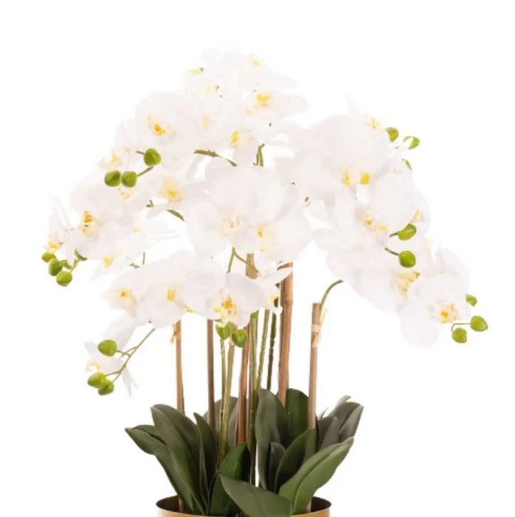 STORCZYK W NACZYNIU Z PODSTAWKĄ 109CM WHITE YELLOW