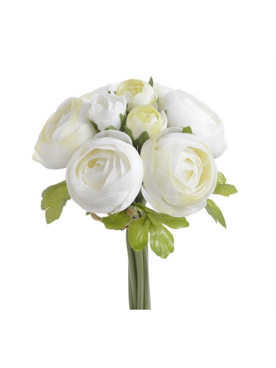 RANUNNCULUS BUKIET X9 24CM CREAM LT GREEN