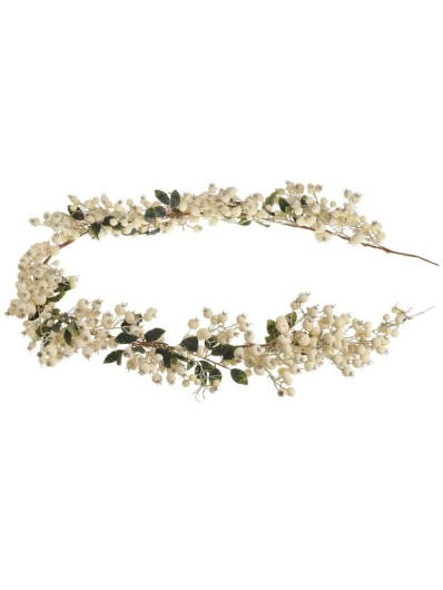 Girlanda zimowego głogu 170cm white cream