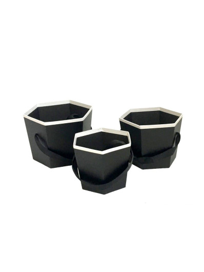 FLOWERBOX – OSŁONKA KOMPLET 3SZT. BLACK WHITE EDGE