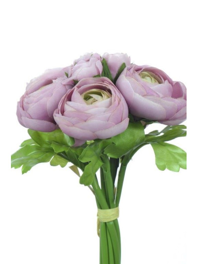 RANUNNCULUS BUKIET X9 24CM DIRTY VIOLET GREEN