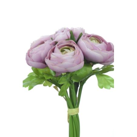RANUNNCULUS BUKIET X9 24CM DIRTY VIOLET GREEN