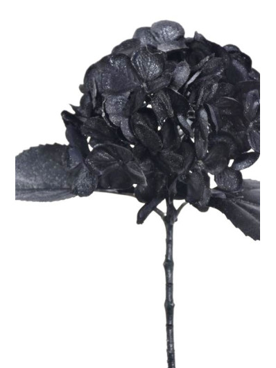 HORTENSJA POJ. Z BROKATEM 48CM XKLM006 BLACK SILVE