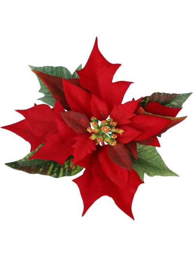 Poinsecja głowa velvet PX01397HL 19CM dk red