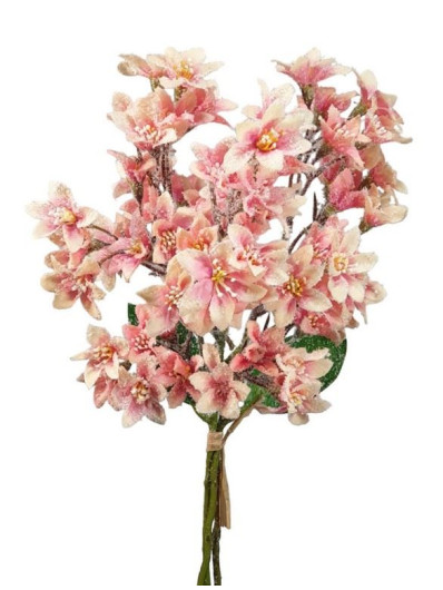 PĘCZEK DROBNYCH OŚNIEZONYCH KWIATKÓW 48CM LT PINK