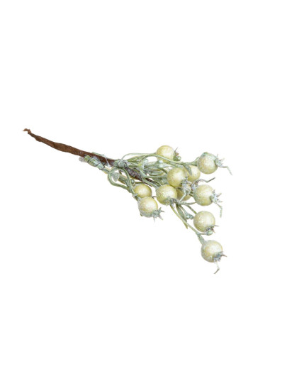 SZRONIONA GAŁĄZKA OWOCE 23CM 1013B PEARL GRN