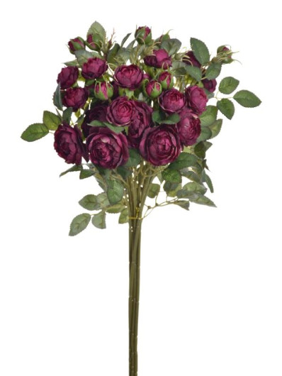 RÓŻA MINI NA GAŁĄZCE 50CM SUN760 BURGUNDY GREEN