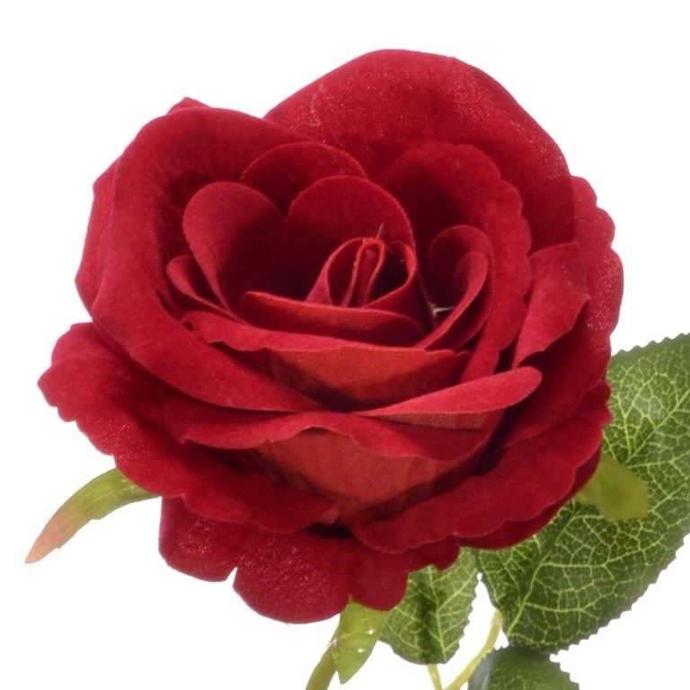 RÓŻA WELUR POJEDYNCZA NIEFARBUJĄCA 50CM RED
