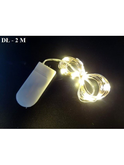 LAMPKI DRUCIK Z BATERIĄ 20LED/2M ŚWIATŁO CIEPŁE