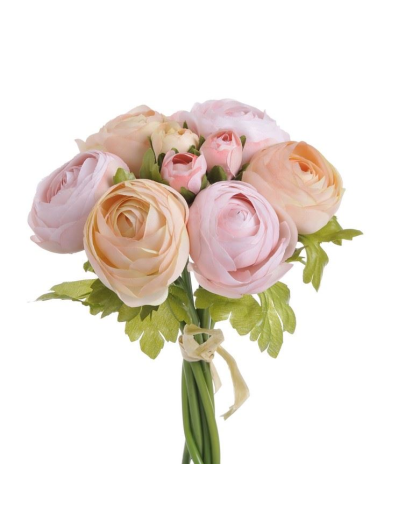 RANUNNCULUS BUKIET X9 24CM SALMON PINK