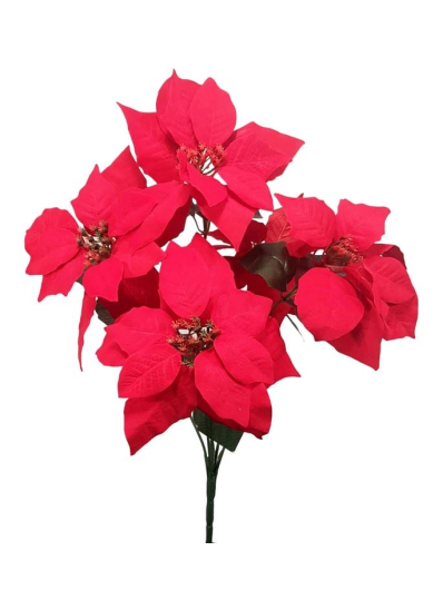 POINSECJA VELVET BUKIET 5 KWIATÓW 55CM RED