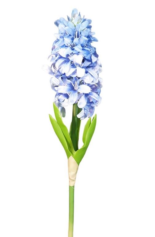 HIACYNT NA ŁODYDZE Z LIŚCIEM 46CM BLUE