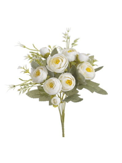 Bukiecik jaskier pełnik 30cm white cream