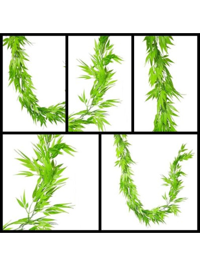 GIRLANDA LISTKI BAMBUS 180CM PLASTIC LT GREEN