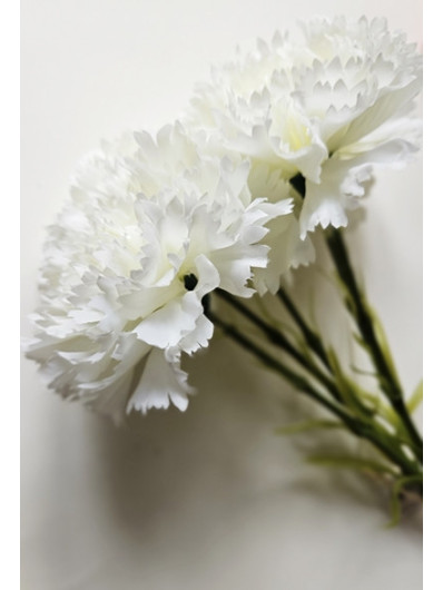 GOŹDZIK PĘCZEK 5 KWIATÓW 54CM WHITE CREAM