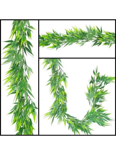 GIRLANDA LISTKI BAMBUS 180CM PLASTIC GREEN