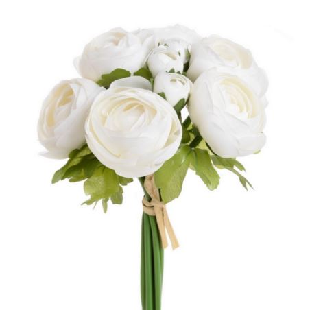 RANUNNCULUS BUKIET X9 24CM CREAM