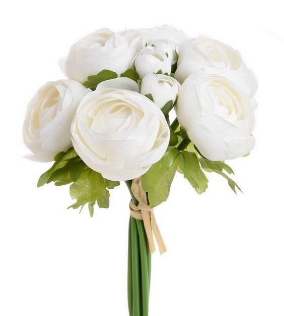 RANUNNCULUS BUKIET X9 24CM CREAM