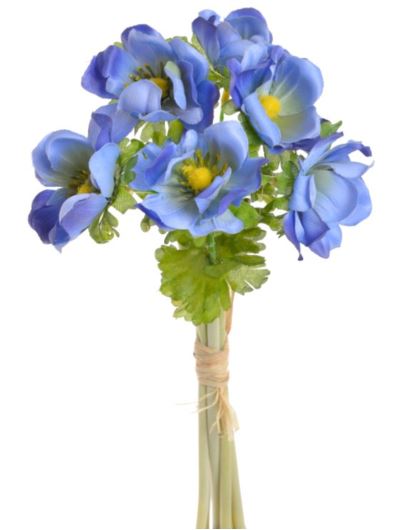 ANEMON PĘCZEK 6 KWIATÓW 33CM BLUE