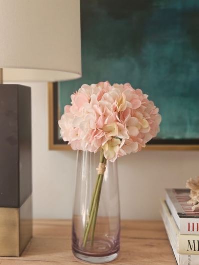 HORTENSJA PĘCZEK 4 KWIATY 34CM POWDER LT PINK