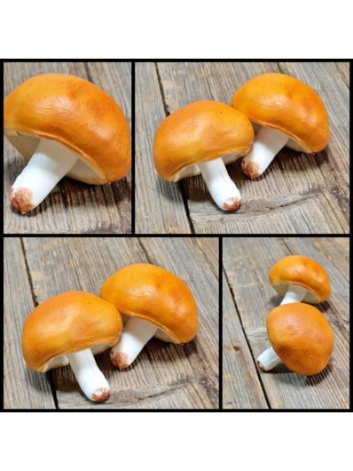 GRZYB SZTUCZNY GUMA MAŚLAK DUŻY 7CM WHITE ORANGE