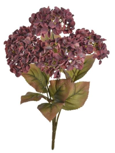 BUKIET HORTENSJI 44CM 5KWIATÓW KLM1107 DIRTY RED