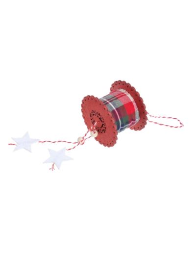 ROLKA ZAWIESZKA W KRATĘ Z KORALIKAMI 30CM RED
