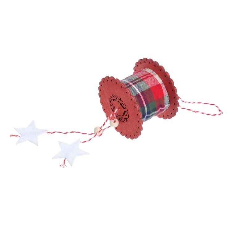 ROLKA ZAWIESZKA W KRATĘ Z KORALIKAMI 30CM RED