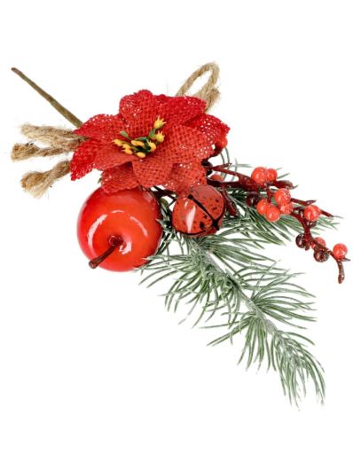 PIK ŚWIĄTECZNY Z DZWONKIEM  26CM  / 1677 RED